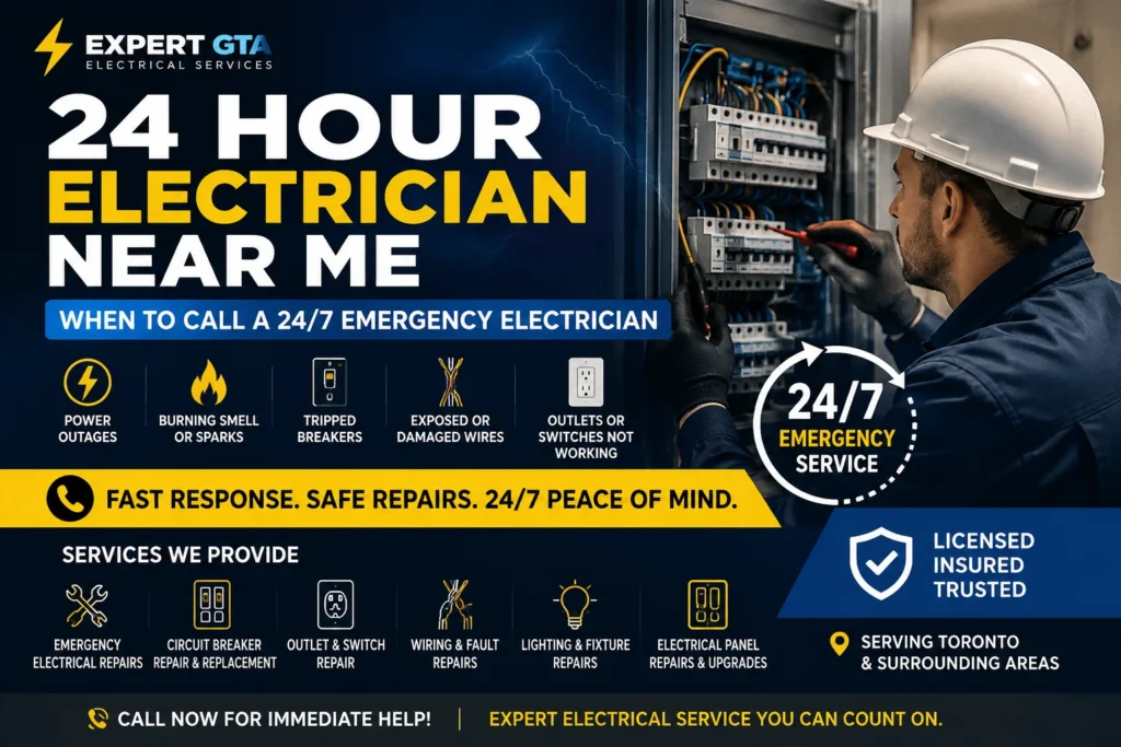 24 Hour Electrician Near Me: When to Call a 24/7 Emergency Electrician (2026 Guide) 